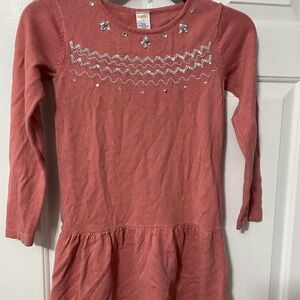 Pink Long-Sleeve Kids Dress